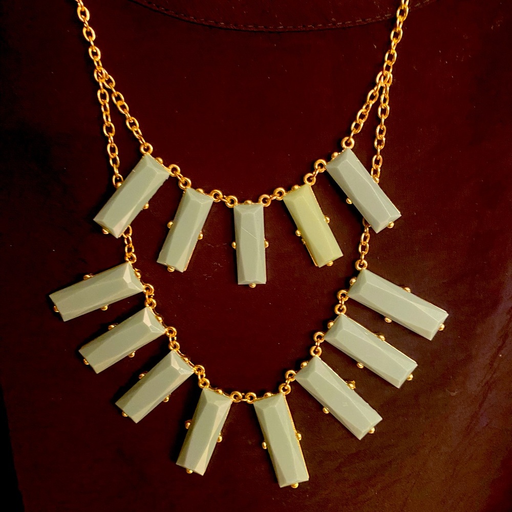 Teal bar necklace